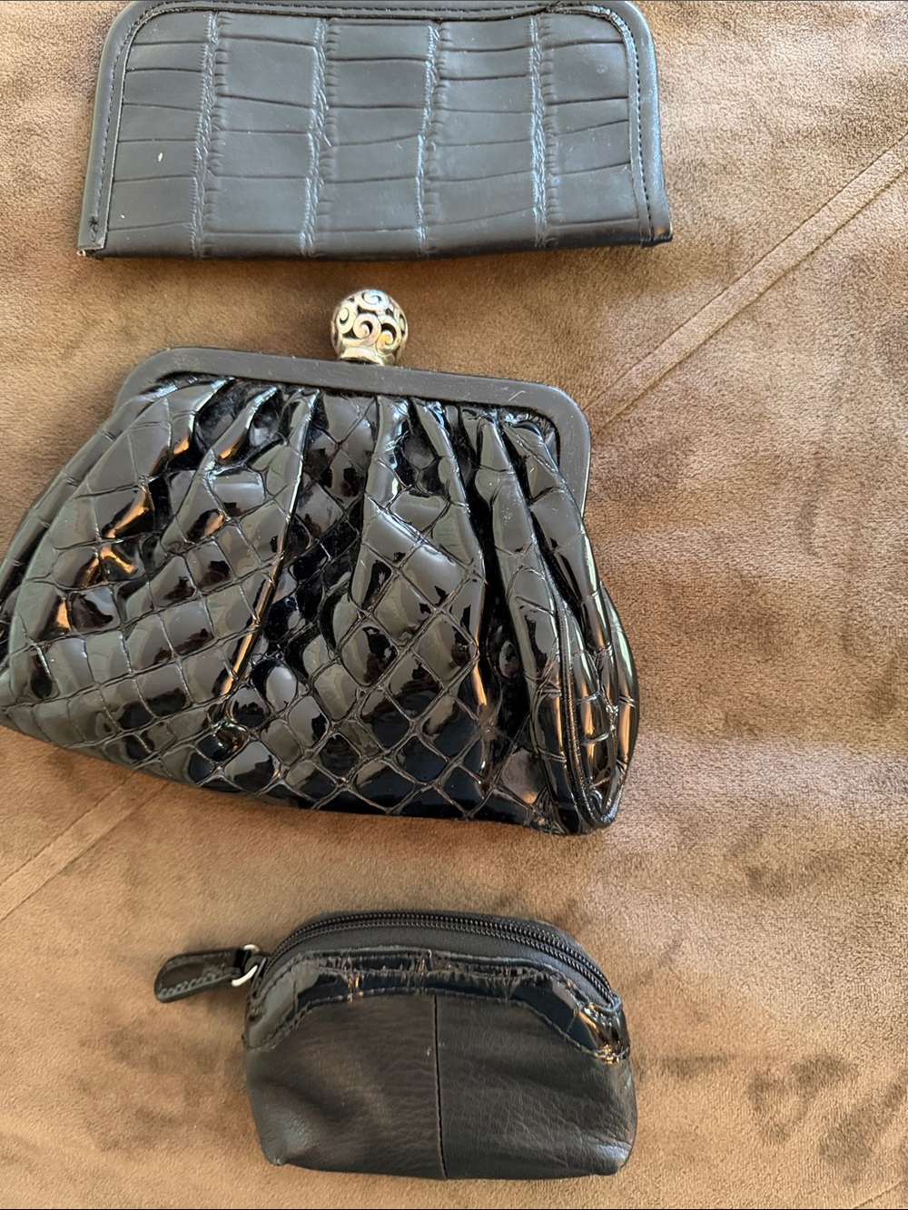 Brighton Black Patent and Faux-Croc Accessories Trio - Picture 10 of 10